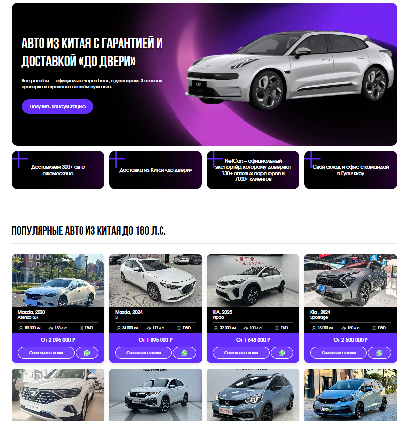 Покупка авто из Китая в РФ | netcars.ru